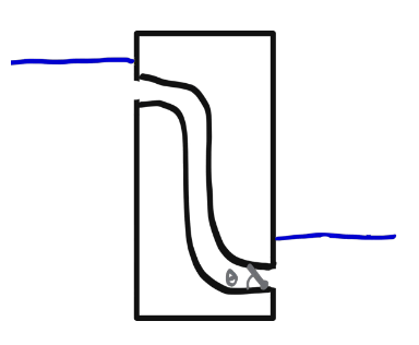 There is a dam with a tunnel cutting through it