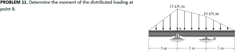 PROBLEM 1 1 . Determine the moment of the