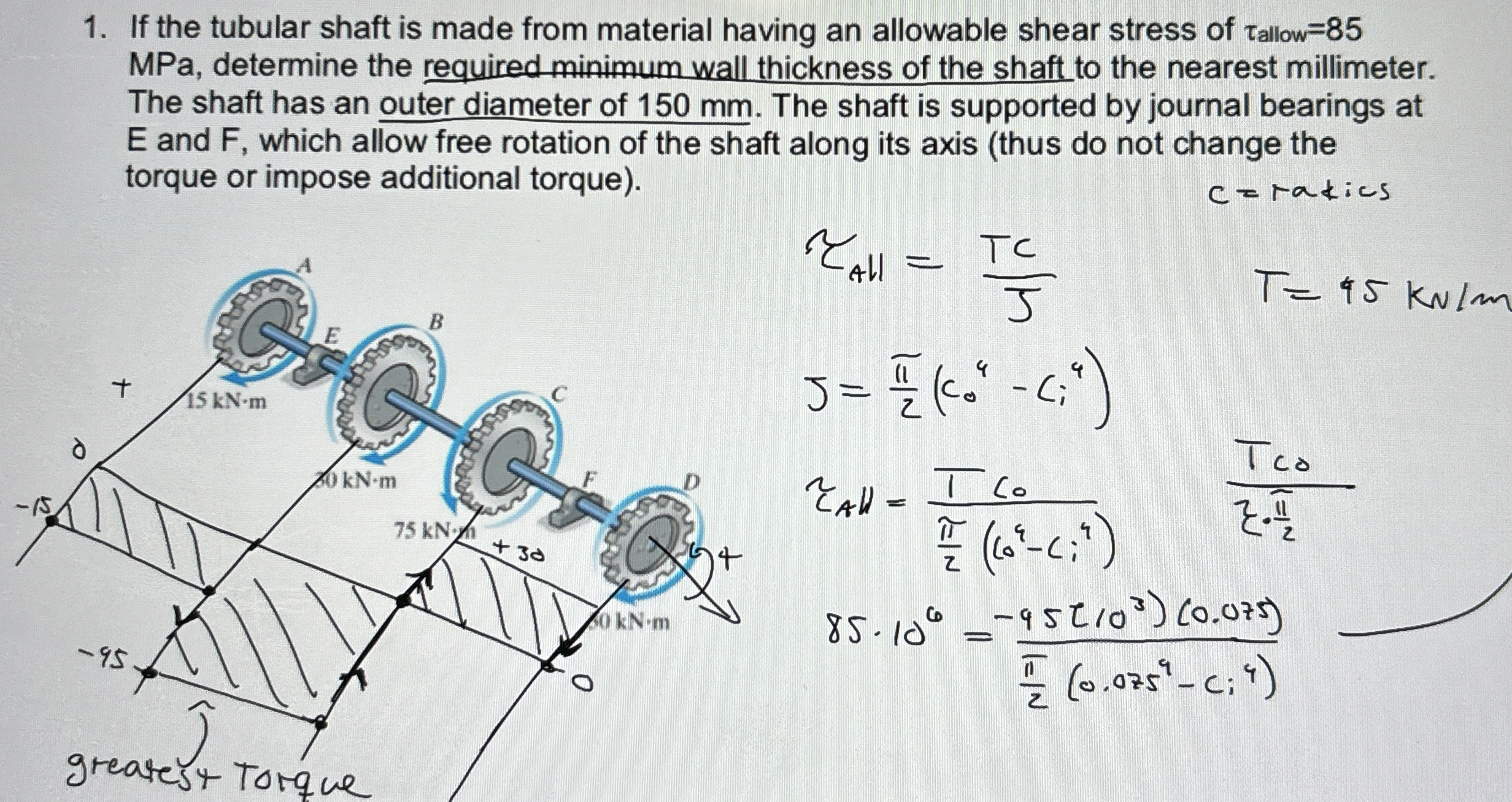 If the tubular shaft is made from material having