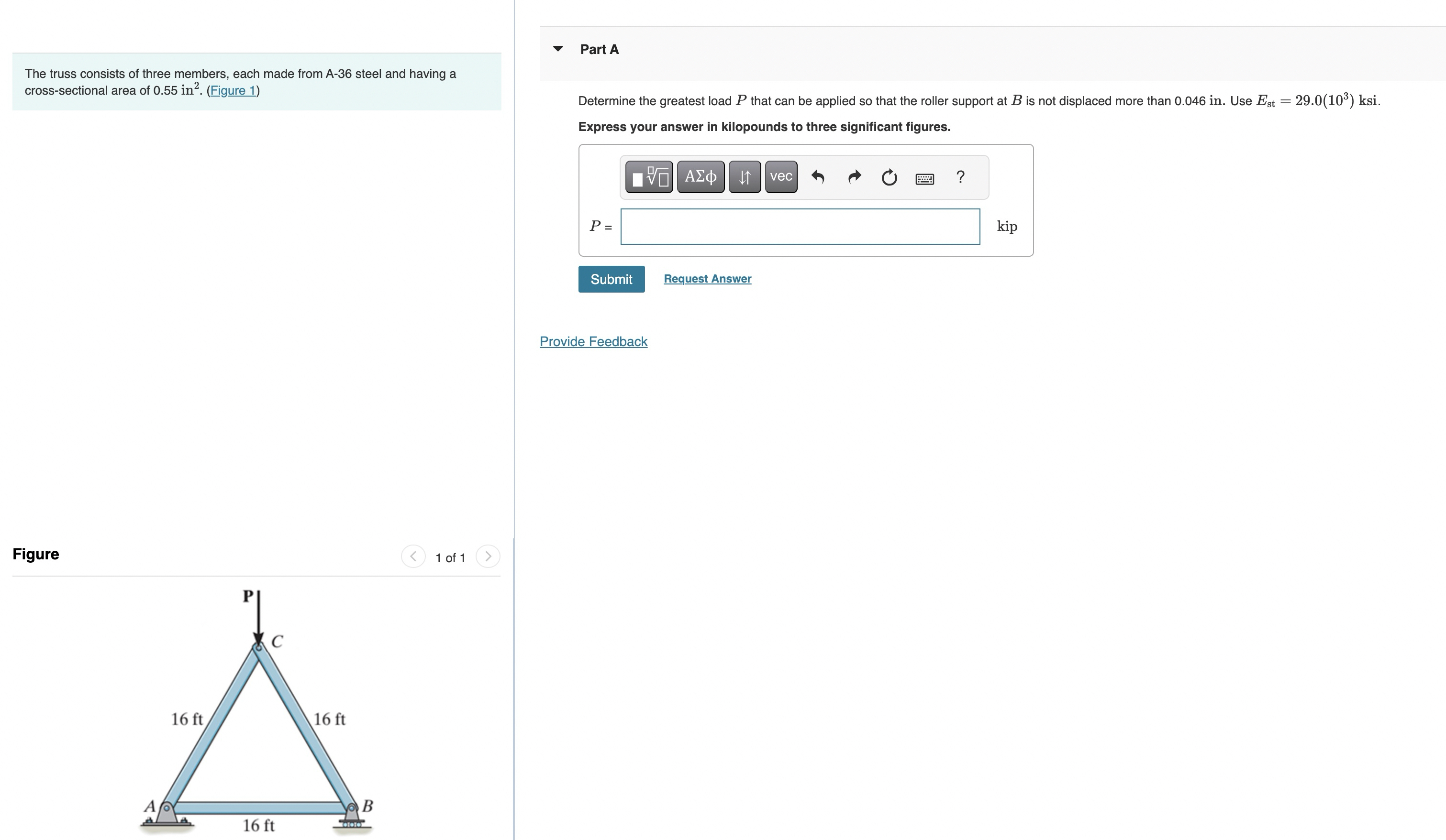 Determine the greatest load P that can be applied