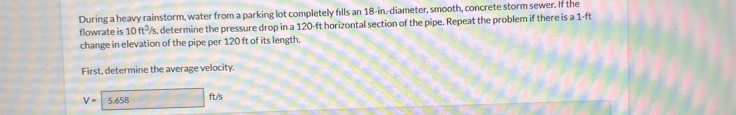 During a heavy rainstorm, water from a parking