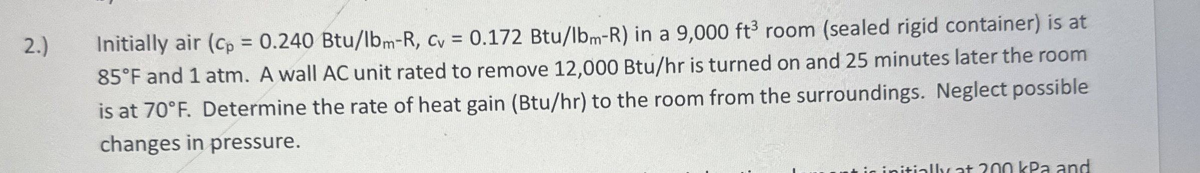 2 . ) Initially air