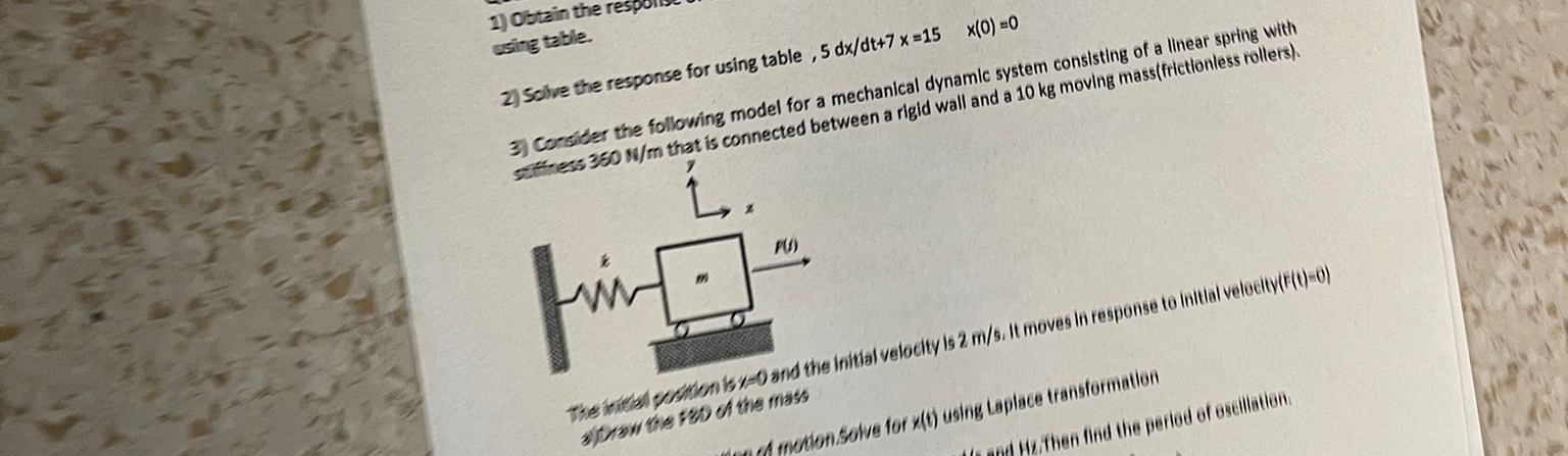 Consider the following model for a mechanical