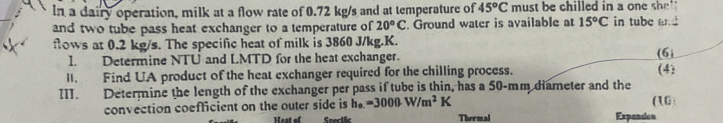 In a dainy operation, milk at a flow rate of 0 .