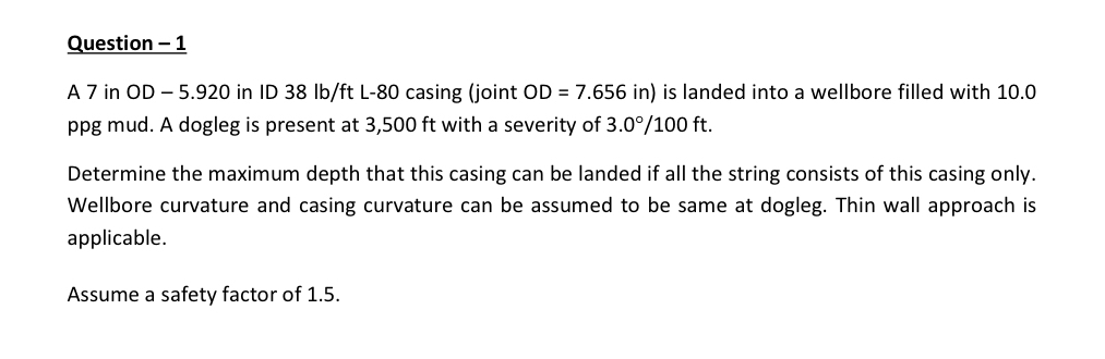 Question - 1 A 7 in OD - 5 . 9 2 0 in ID 3 8 l b