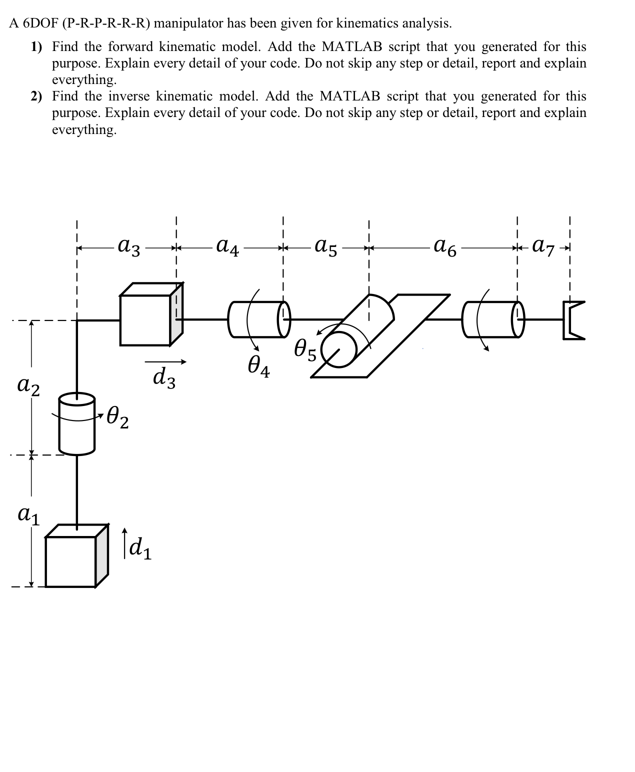 A 6 DOF ( P - R - P - R - R - R ) manipulator has