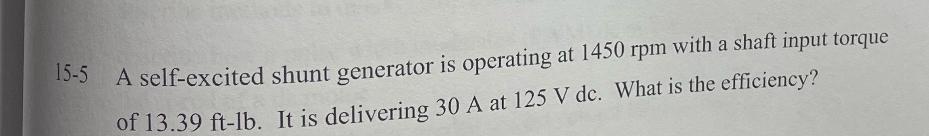 1 5 - 5 A self - excited shunt generator is
