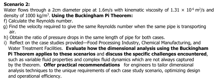 Scenario 2 : Water flows through a 2 cm diameter
