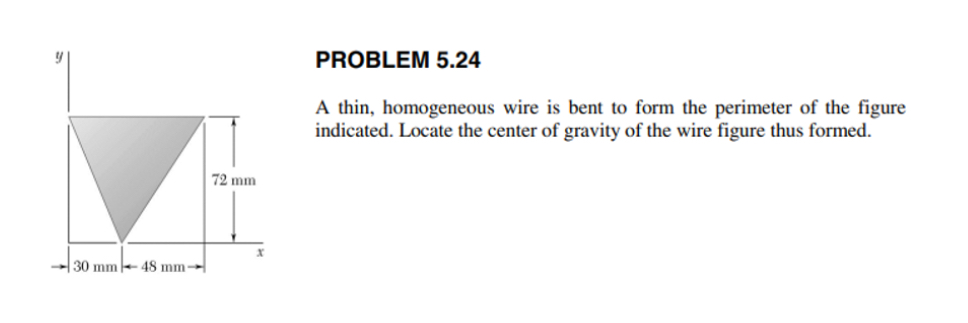 PROBLEM 5 . 2 4 A thin, homogeneous wire is bent