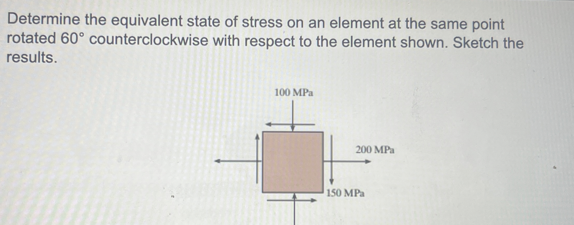 Determine the equivalent state of stress on an
