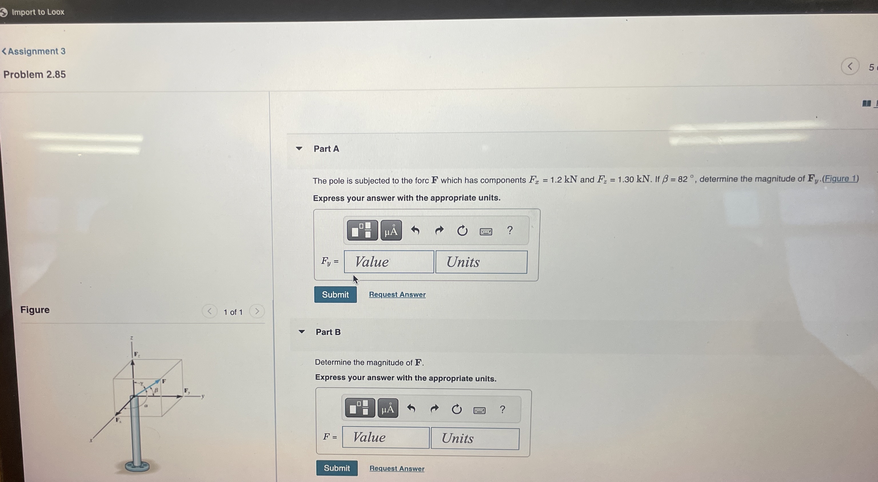 Problem 2 . 8 5 Part A The pole is subjected to