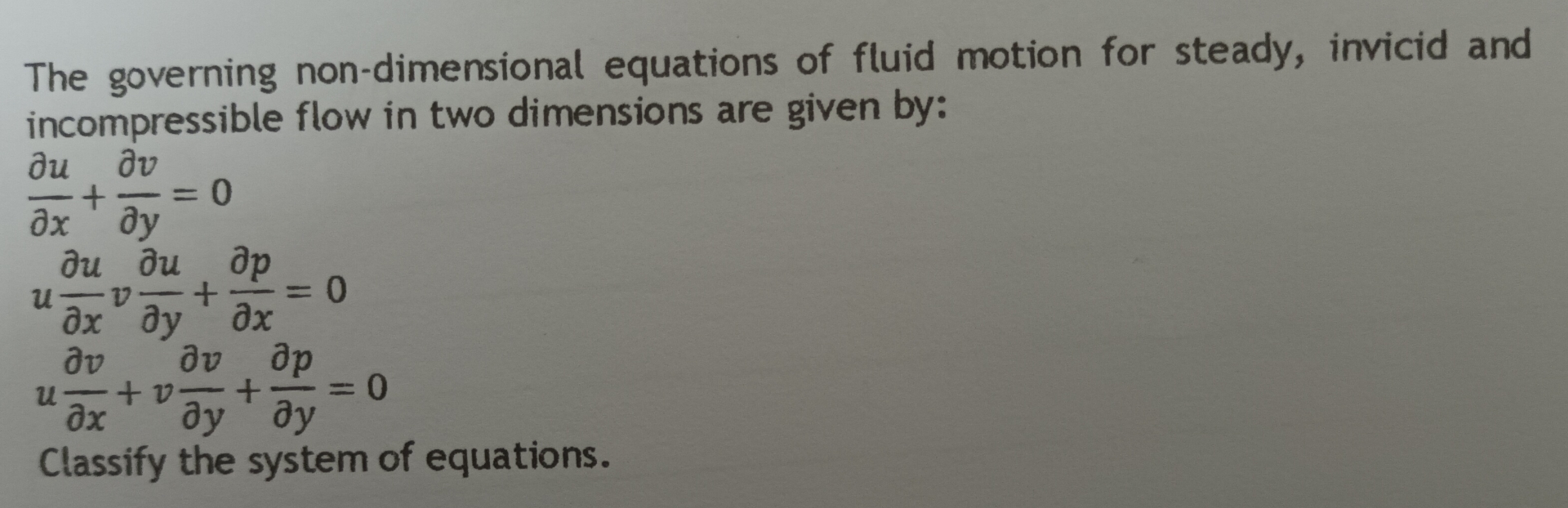 The governing non - dimensional equations of