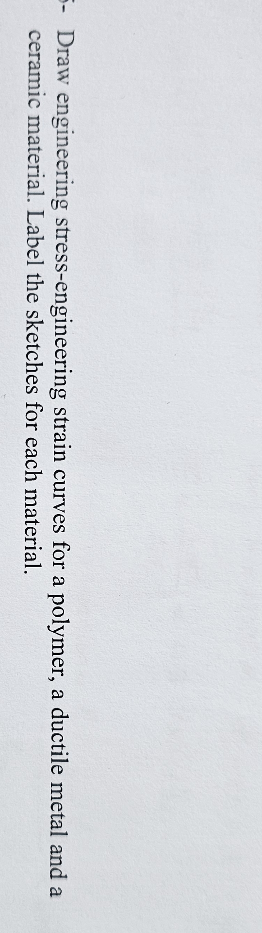 Draw engineering stress - engineering strain