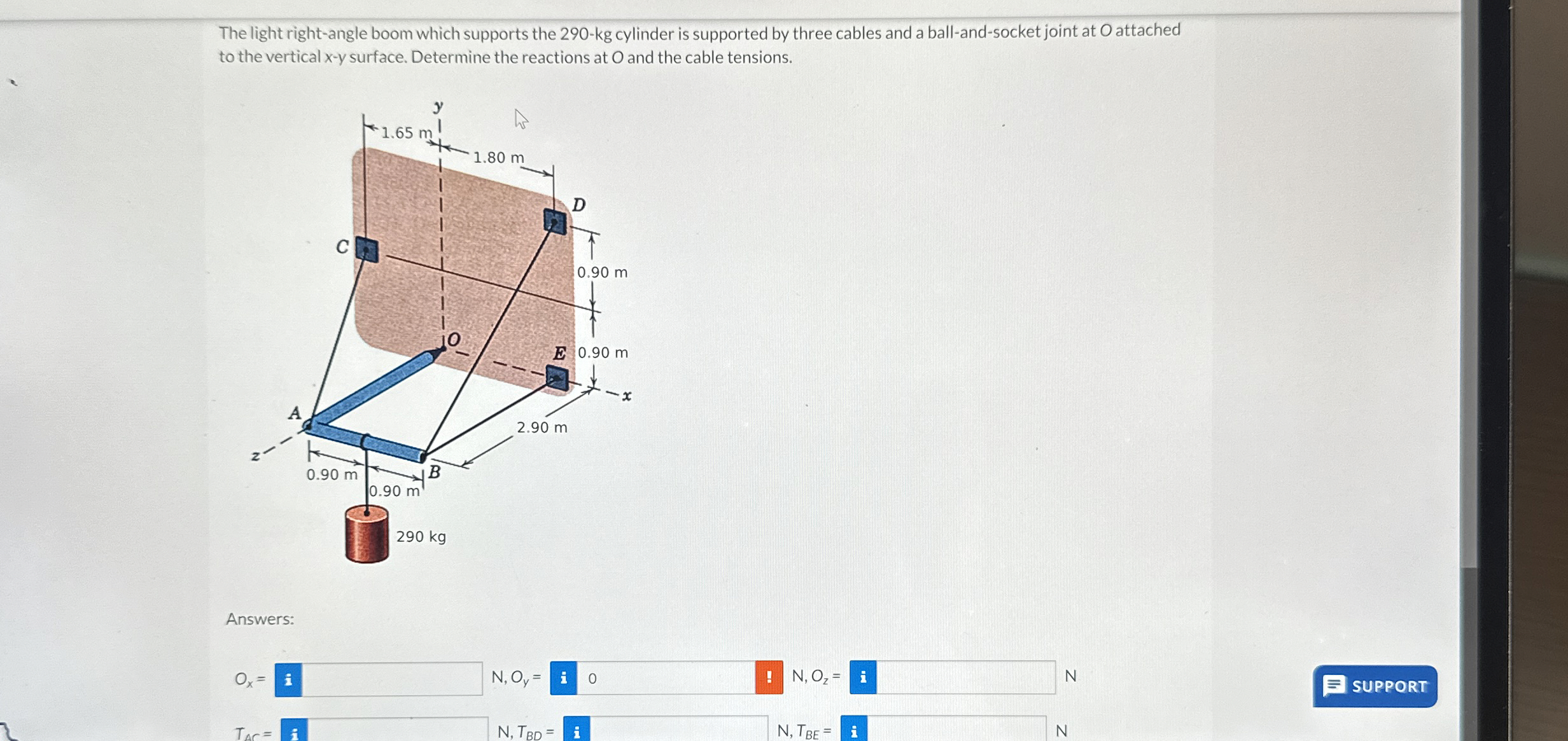 The light right - angle boom which supports the 2
