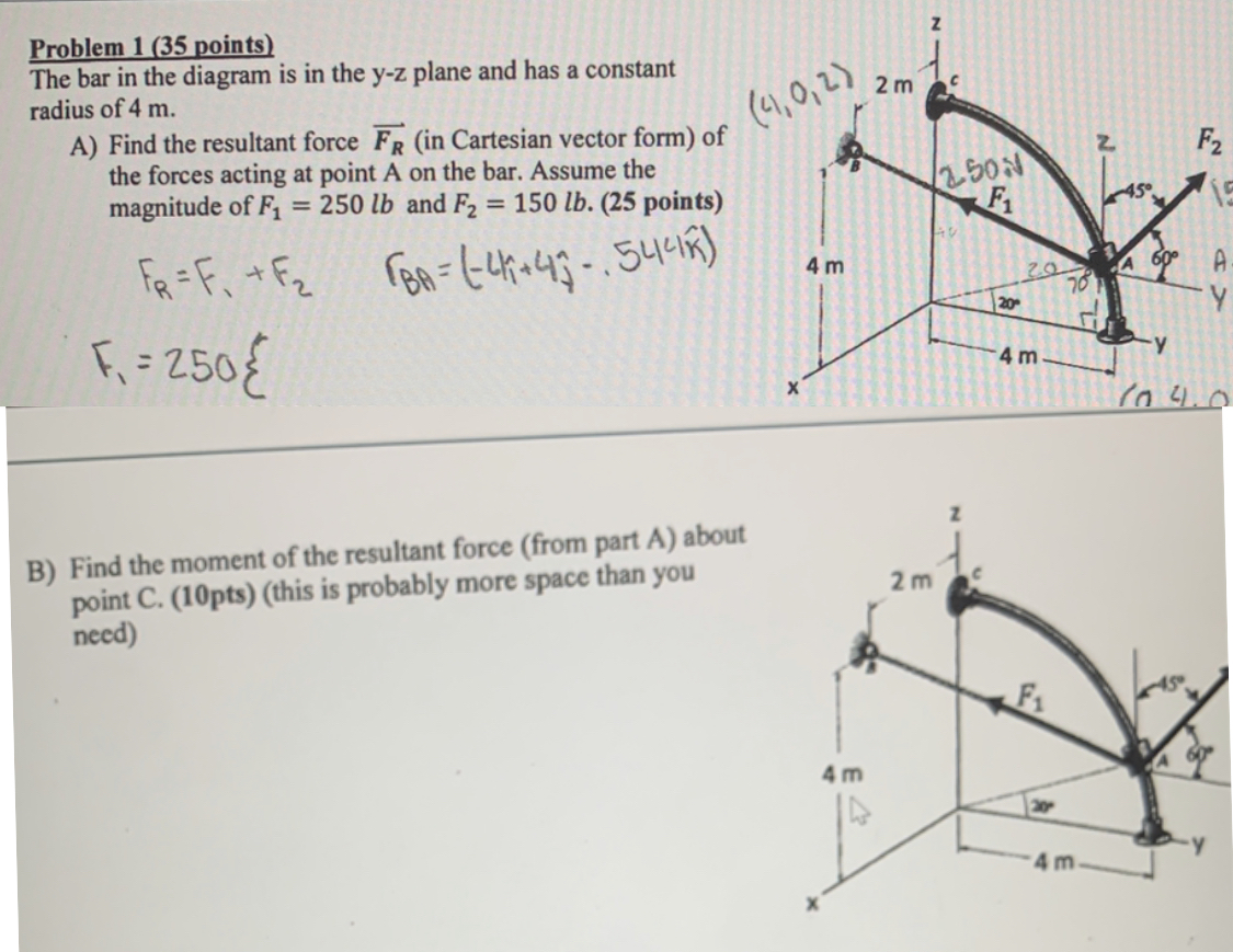Problem 1 ( 3 5 points ) The bar in the diagram