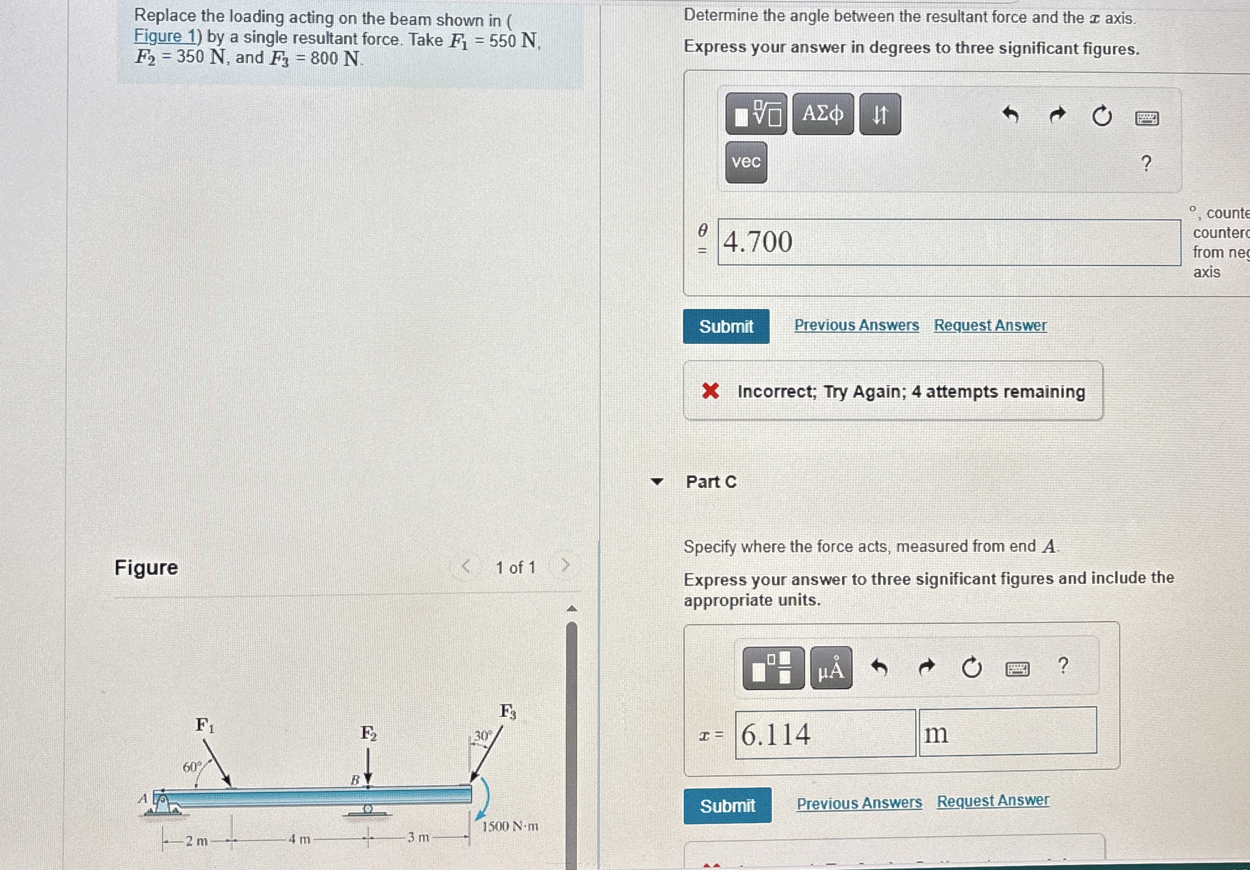 Replace the loading acting on the beam shown in (