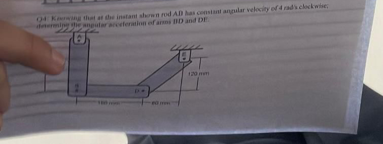 Q 4 : Konnerimin that at the imntant shown rod An