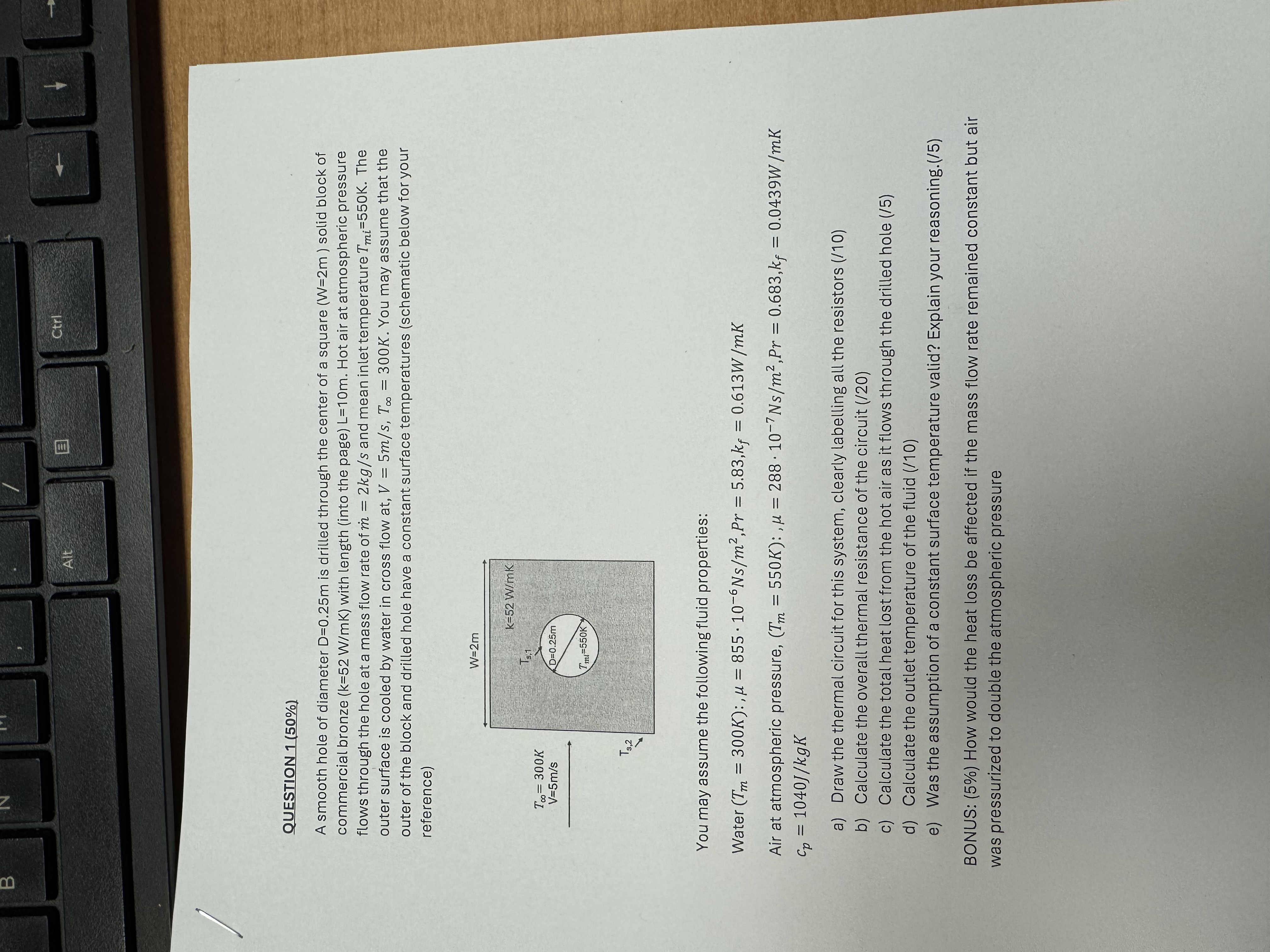 QUESTION 1 ( 5 0 % ) A smooth hole of diameter D