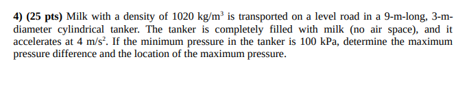 4 ) ( 2 5 pts ) Milk with a density of \ ( 1 0 2