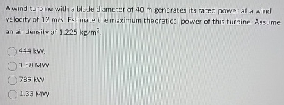 A wind turbine with a blade diameter of 4 0 m