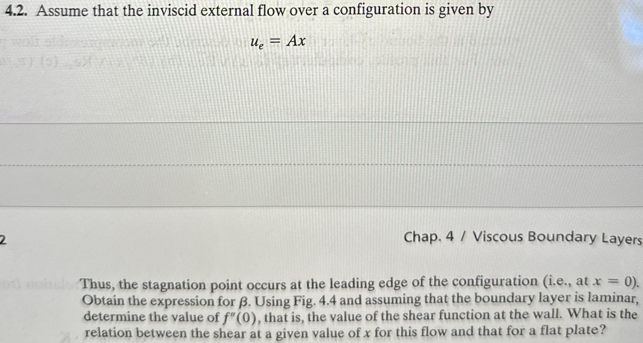 4 . 2 . Assume that the inviscid external flow