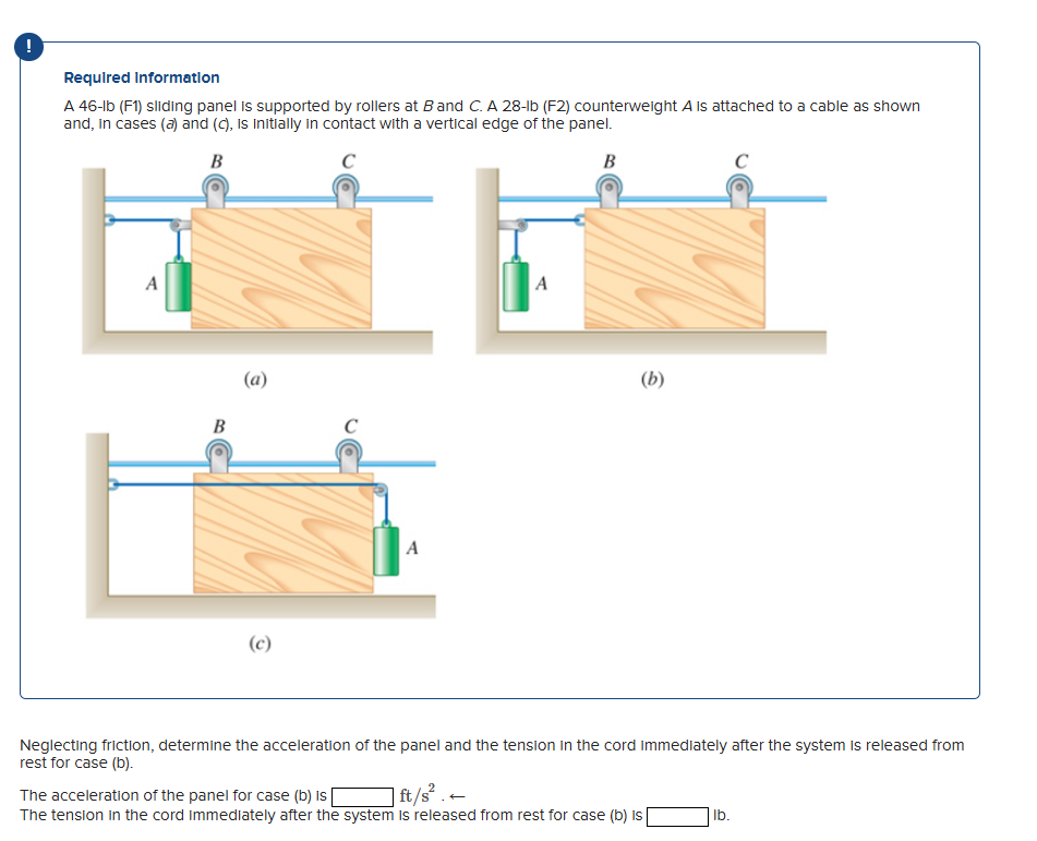 Required Information A 4 6 - lb ( F 1 ) sliding
