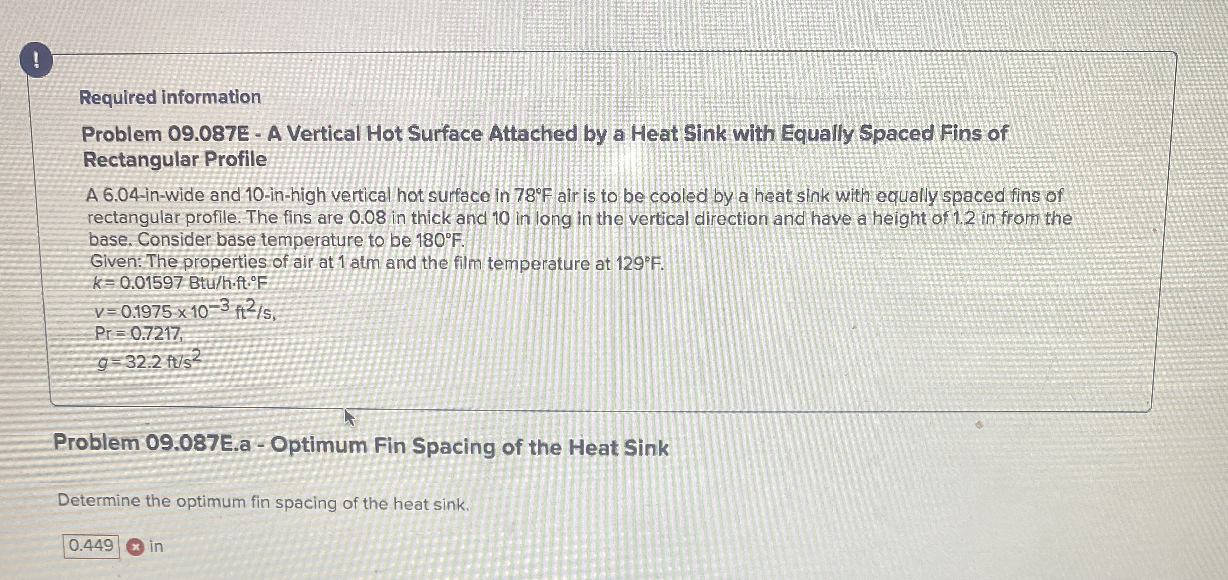 ! Required information Problem 0 9 . 0 8 7 E - A