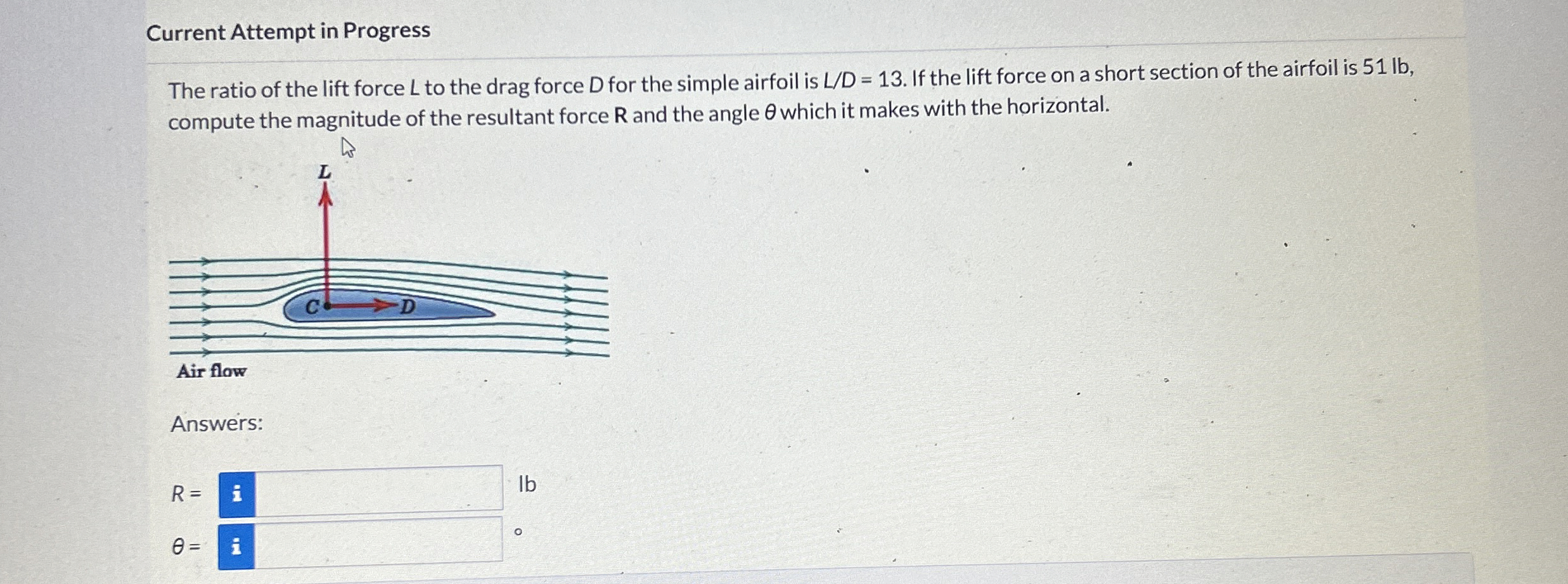 Current Attempt in Progress The ratio of the lift