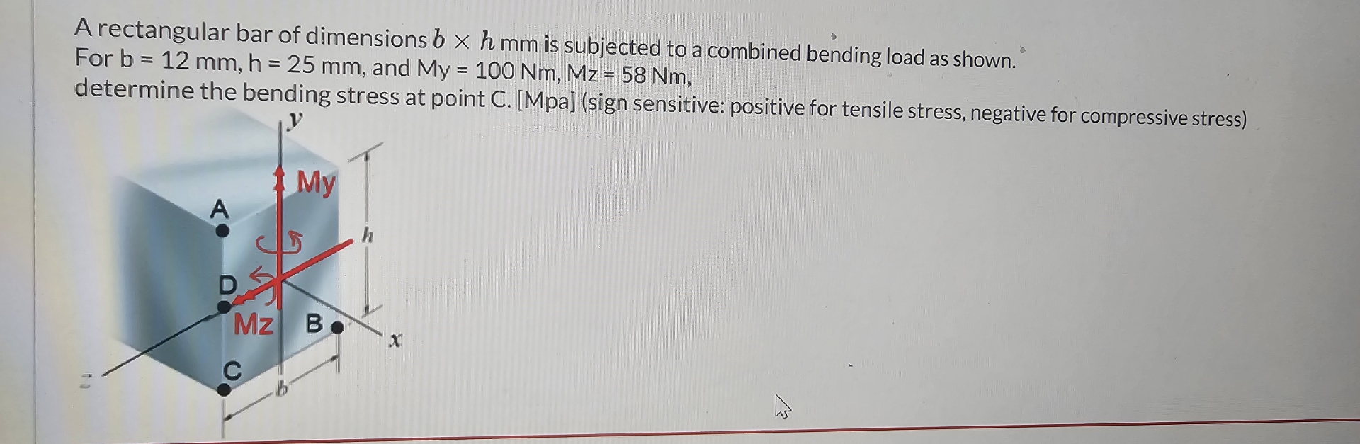 A rectangular bar of dimensions b hmm is