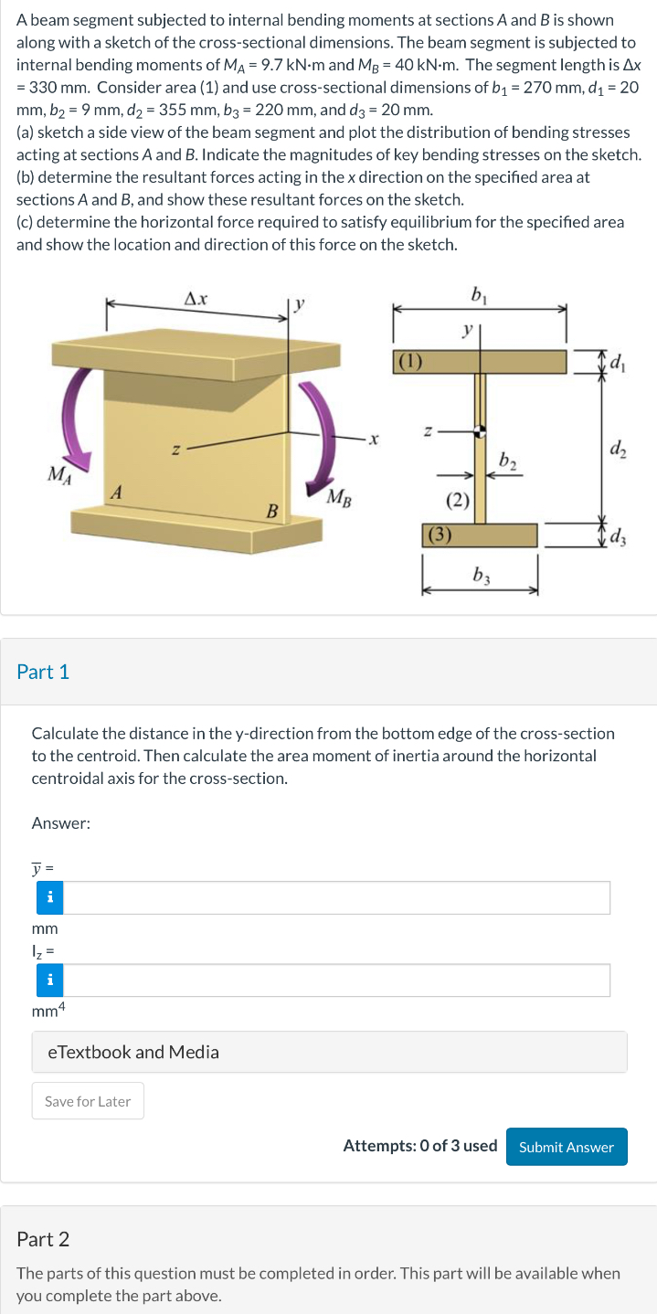 Part 2 The parts of this question must be