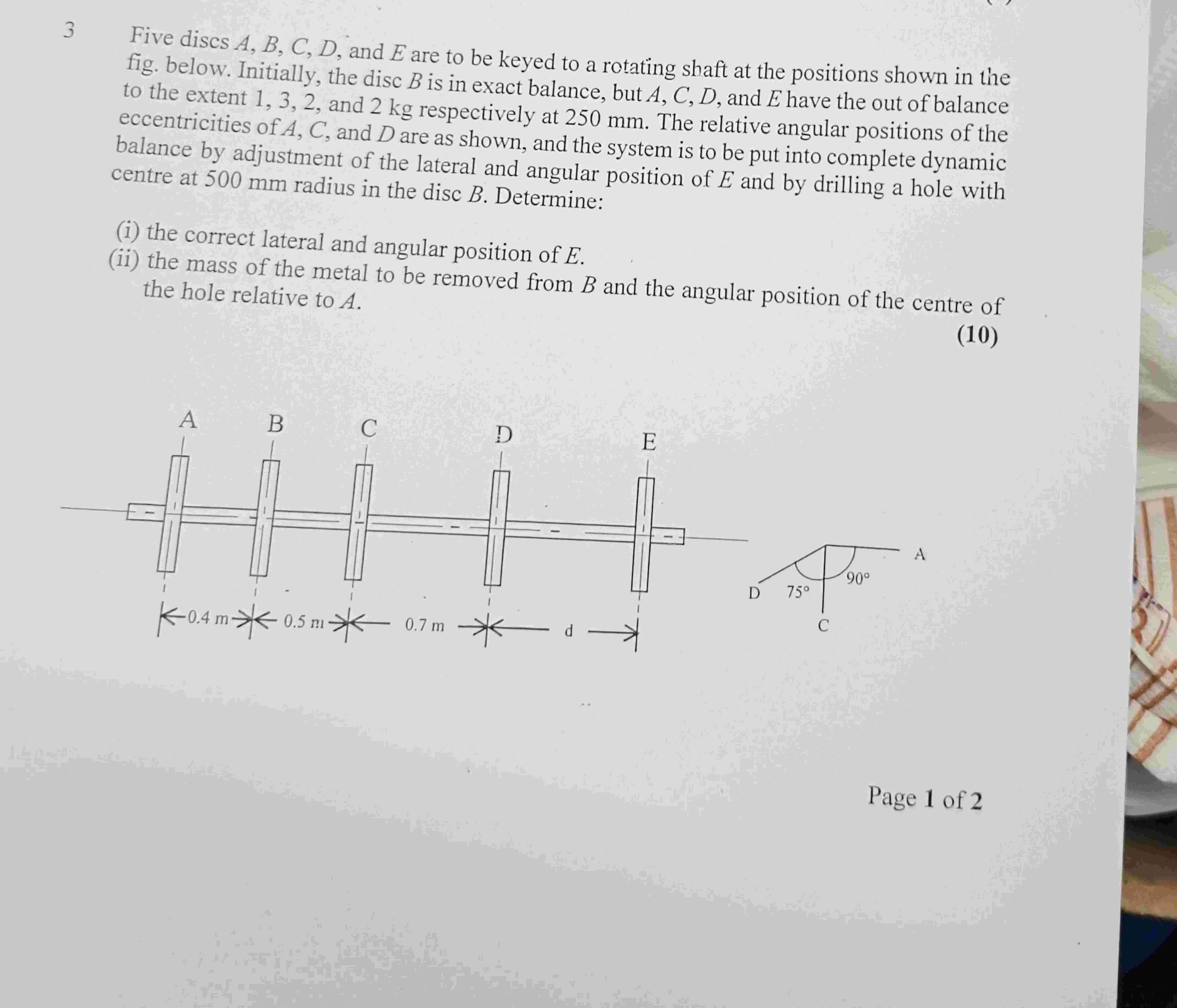 3 Five discs ( ) / ( ( A , B , C , D / ) ) , and