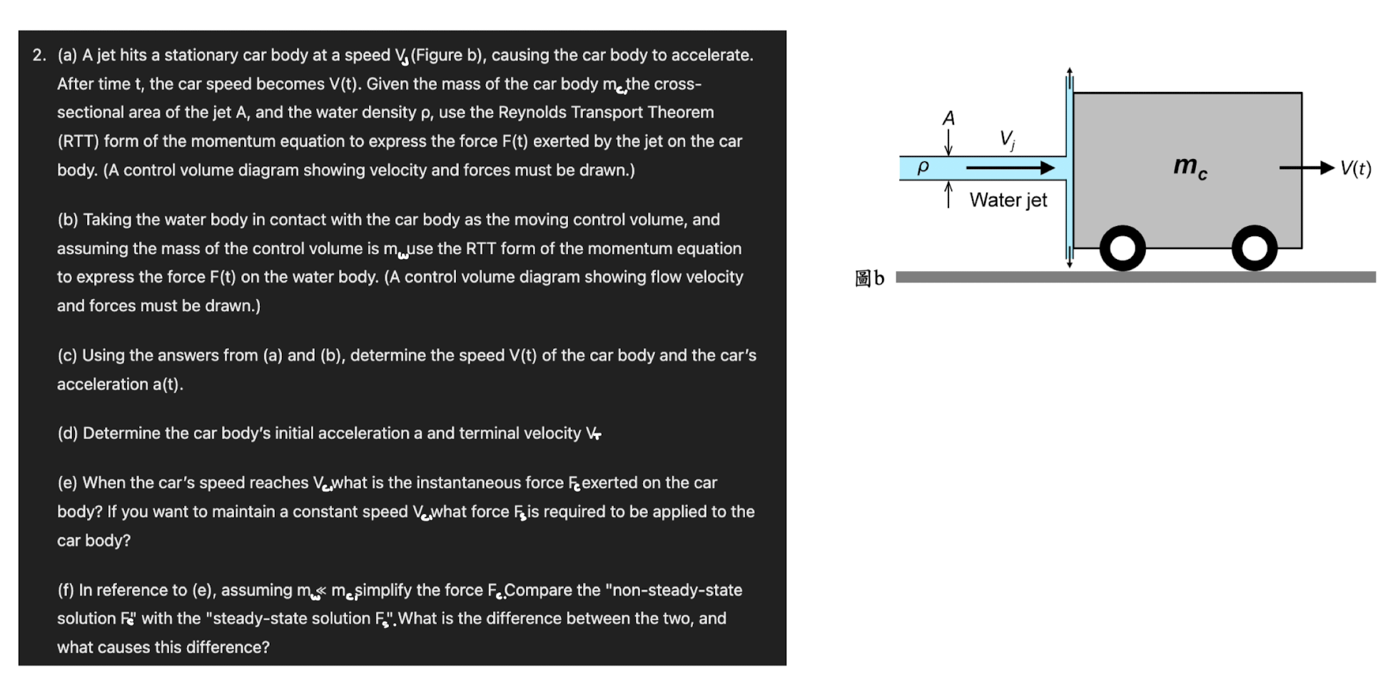 2 . ( a ) A jet hits a stationary car body at a