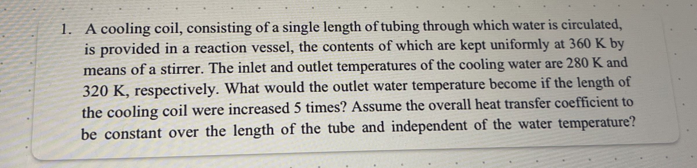 A cooling coil, consisting of a single length of
