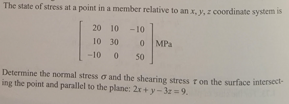 Tusing Cauchy traction vector solve this proble:
