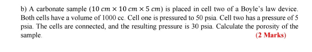 b ) A carbonate sample ( 1 0 c m 1 0 c m 5 c m )