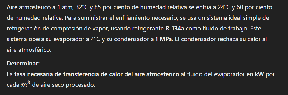 Atmospheric air at 1 atm, 3 2 C , and 8 5 percent