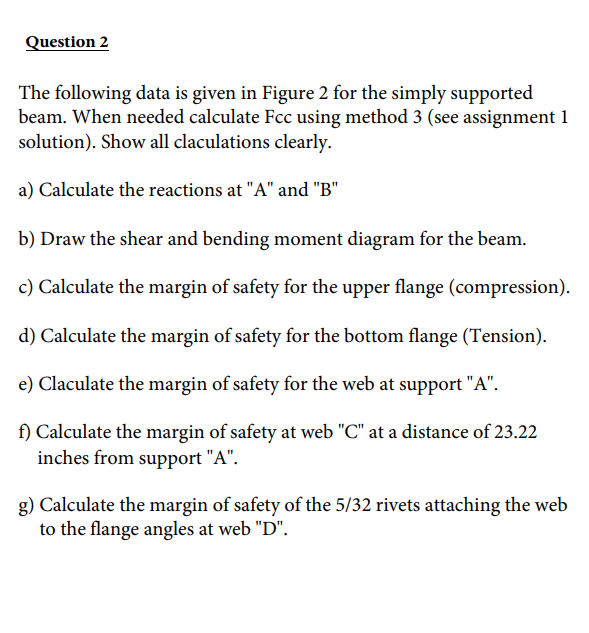 Question 2 The following data is given in Figure