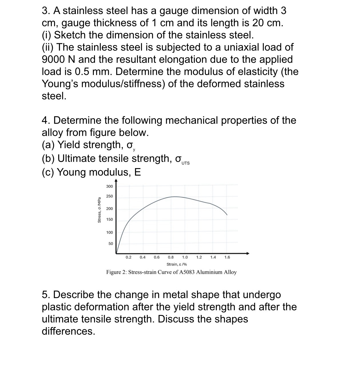 A stainless steel has a gauge dimension of width