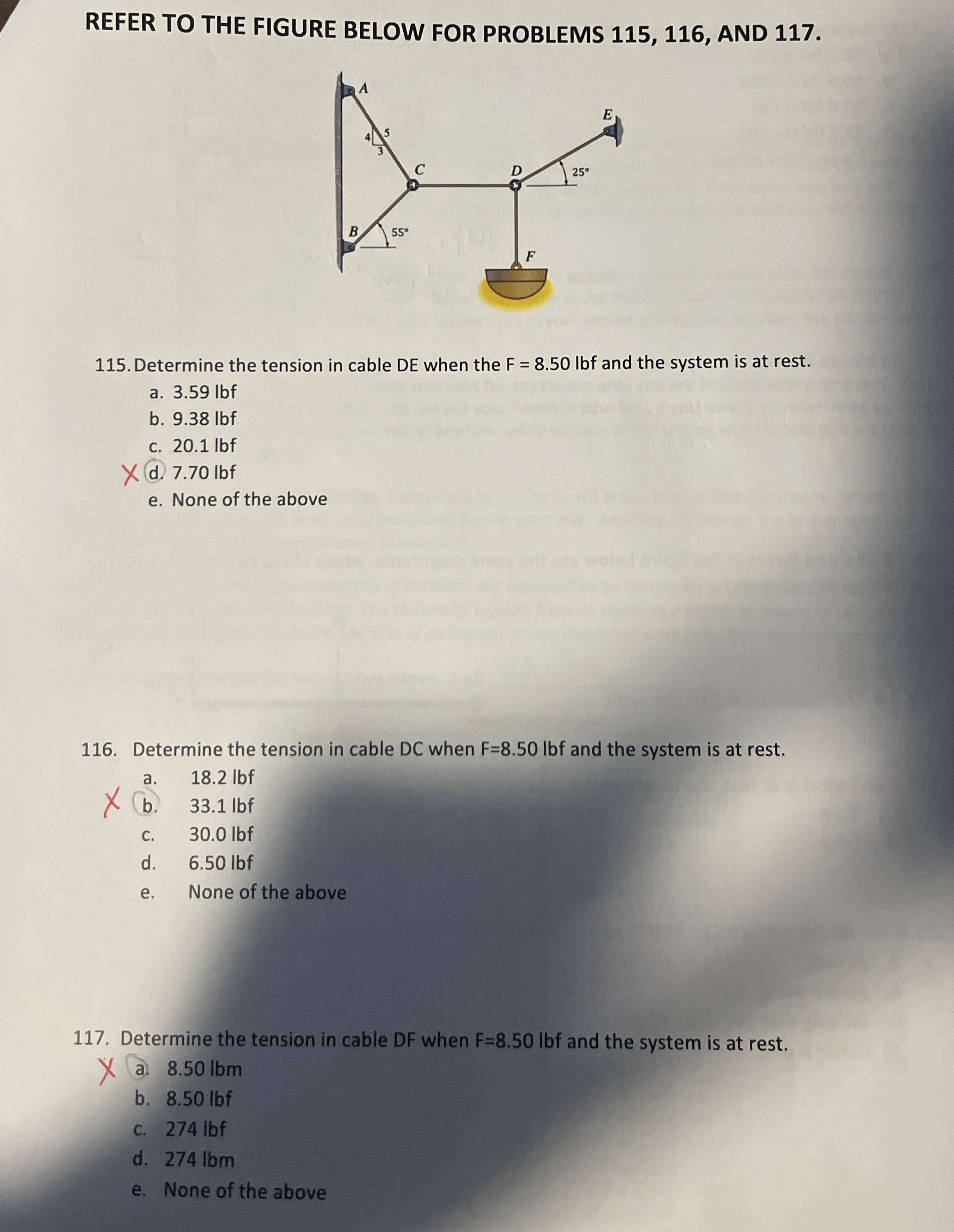 REFER TO THE FIGURE BELOW FOR PROBLEMS 1 1 5 , 1