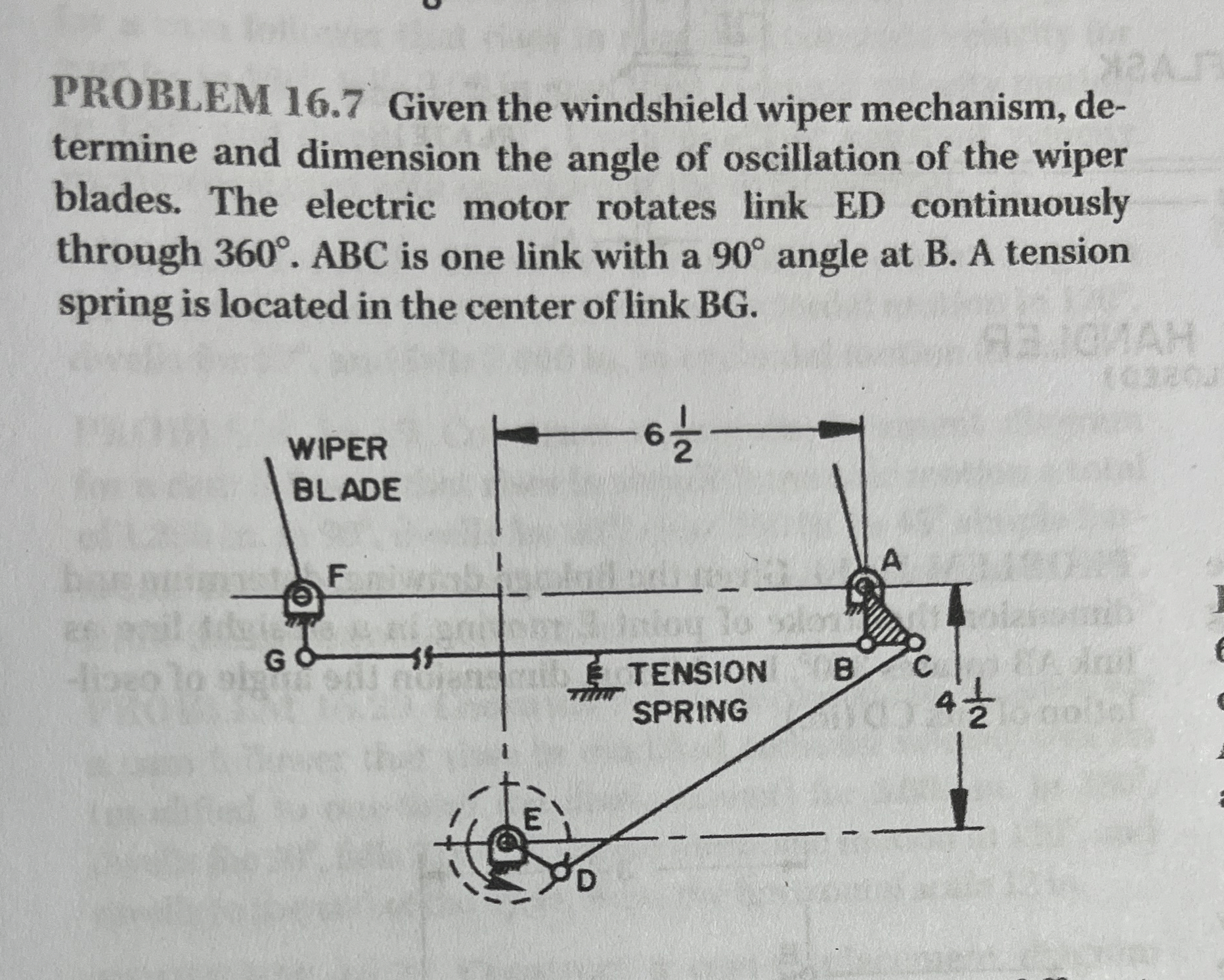 PROBLEM 1 6 . 7 Given the windshield wiper