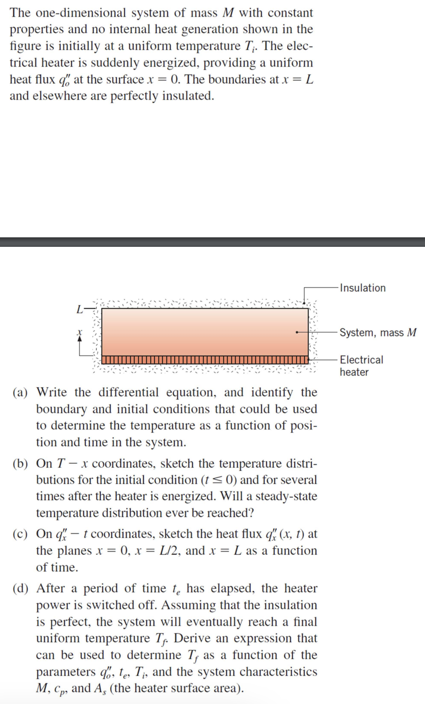 The one - dimensional system of mass M with