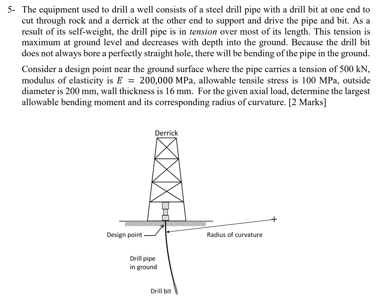 5 - The equipment used to drill a well consists