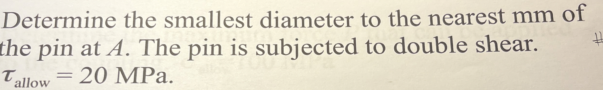 Determine the smallest diameter to the nearest mm