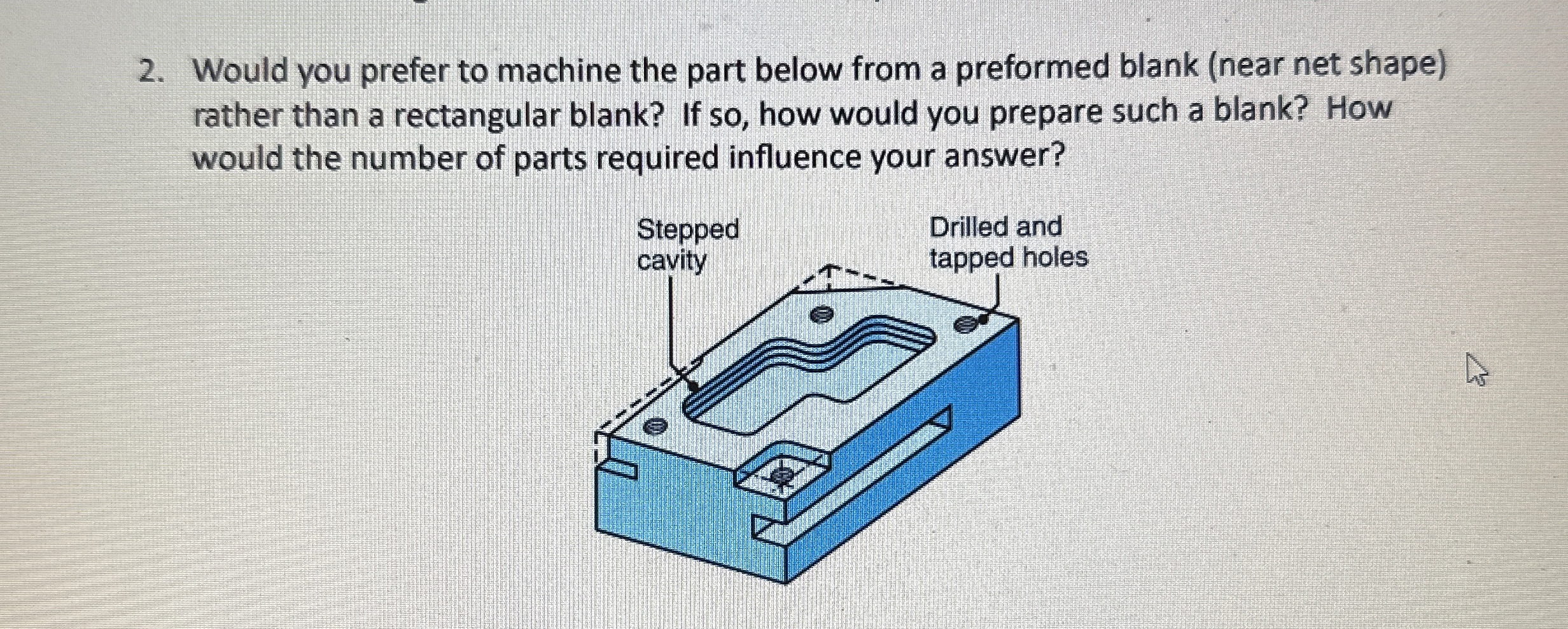 Would you prefer to machine the part below from a