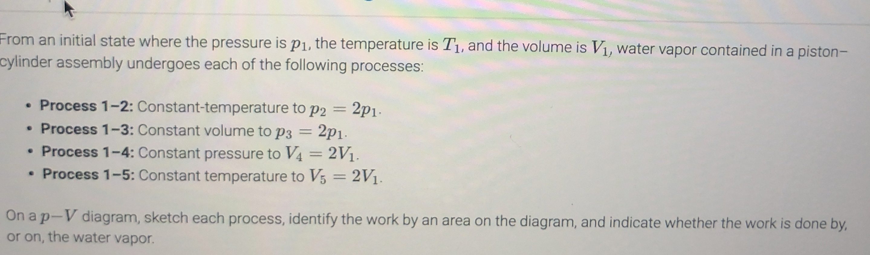 From an initial state where the pressure is p 1 ,