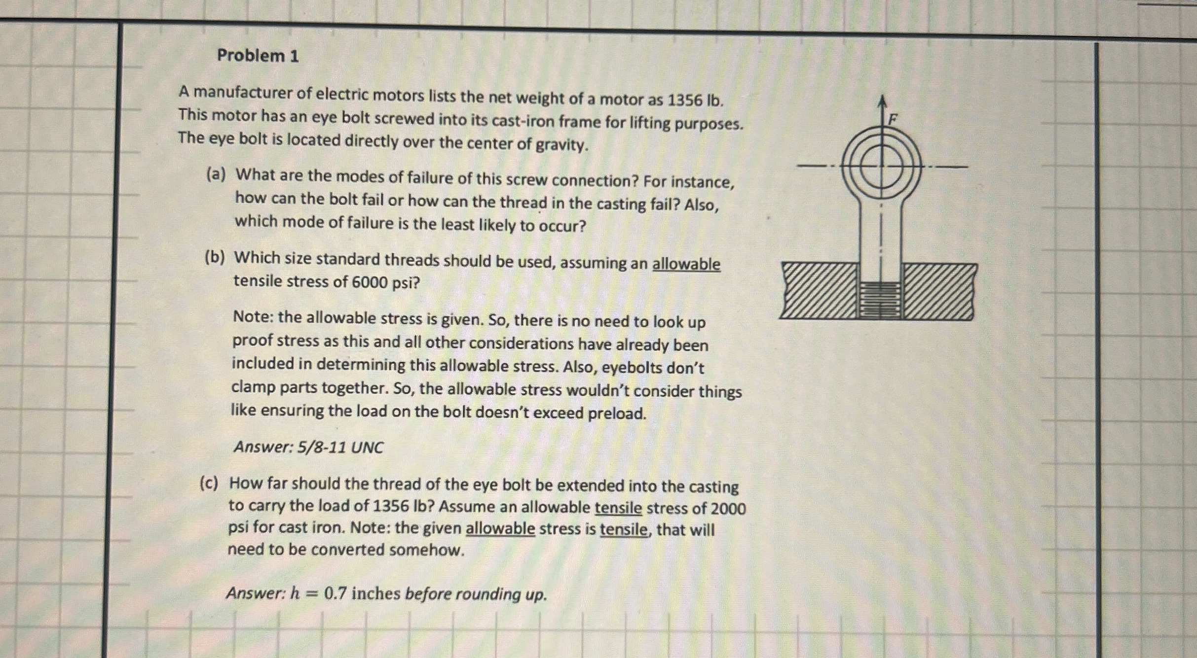 Problem 1 A manufacturer of electric motors lists