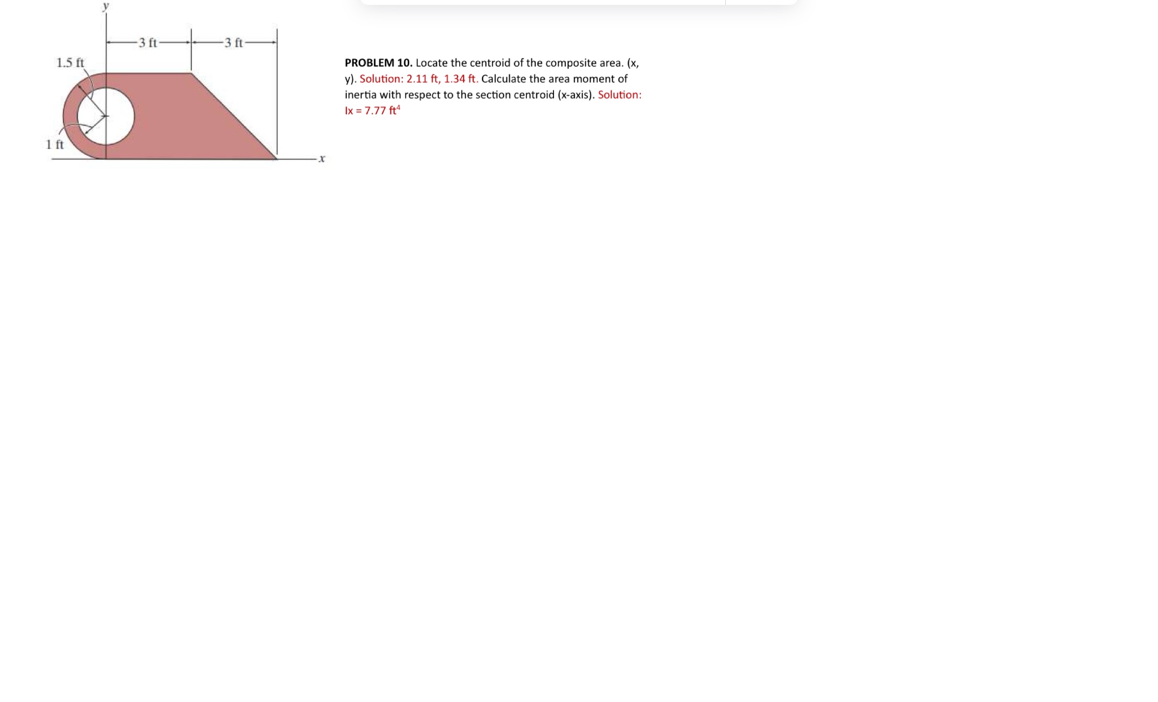 PROBLEM 1 0 . Locate the centroid of the