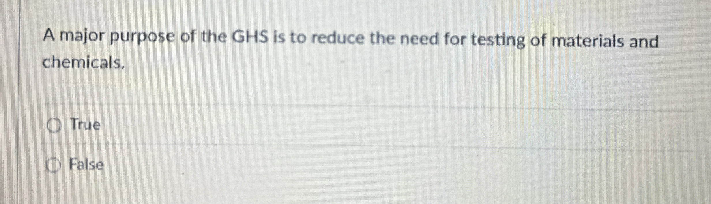 A major purpose of the GHS is to reduce the need