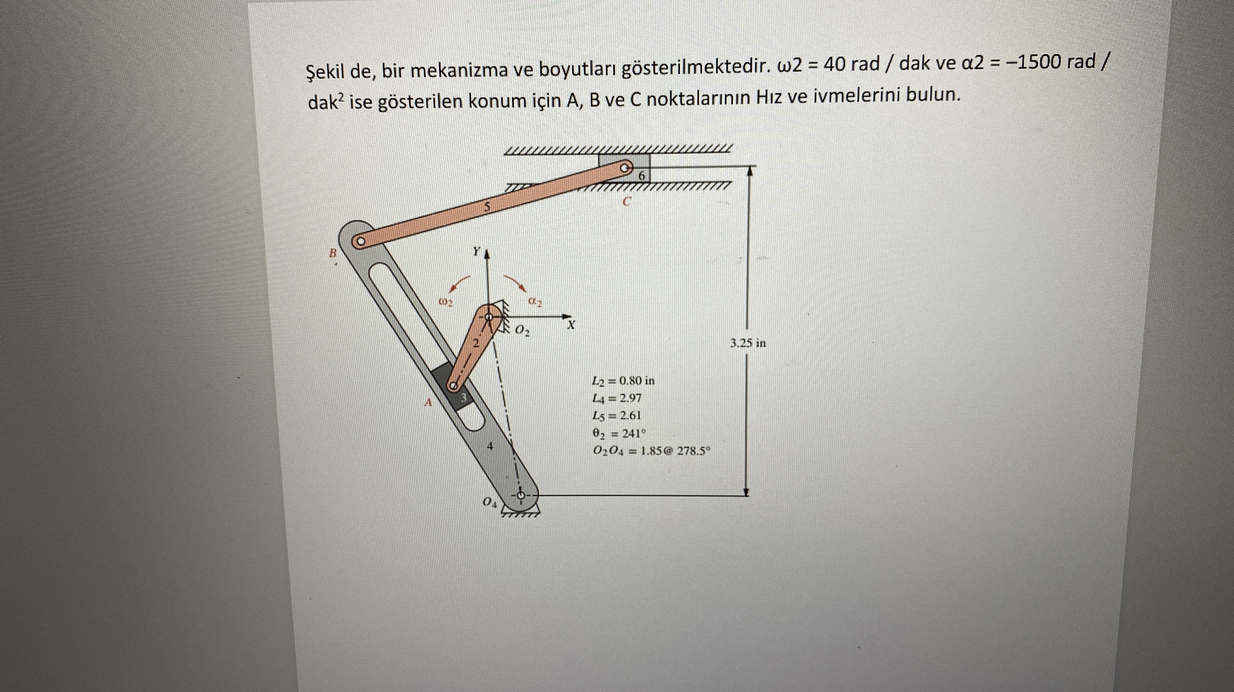 ekil de , bir mekanizma ve boyutlar g