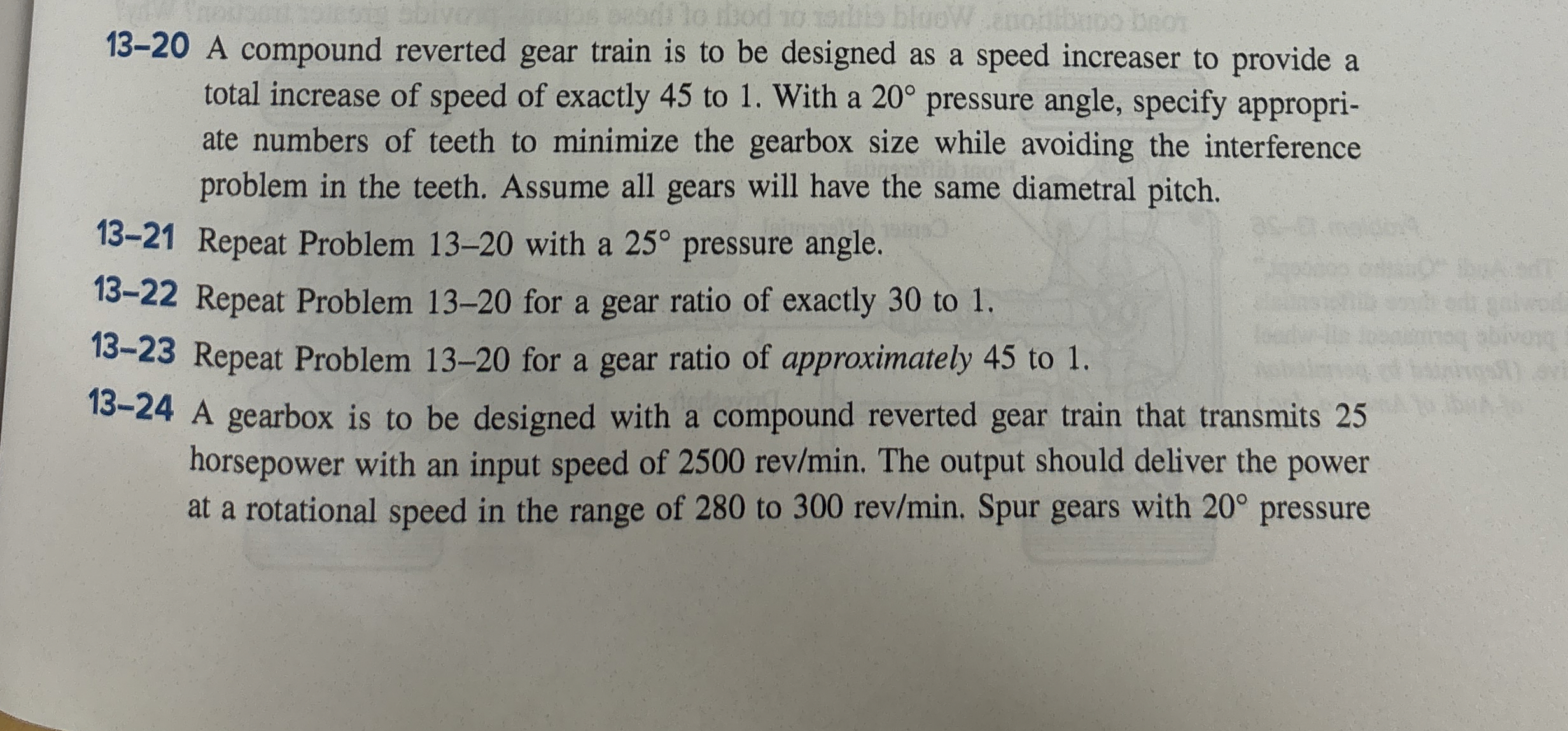 1 3 - 2 0 A compound reverted gear train is to be